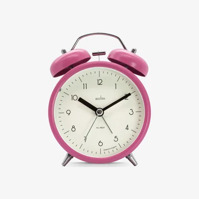 Dunelm Acctim Aksel Analogue Alarm Clock Pink