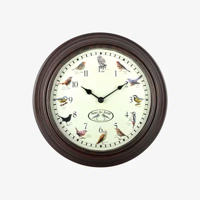 Dunelm Fallen Fruits Bird Song Clock Brown