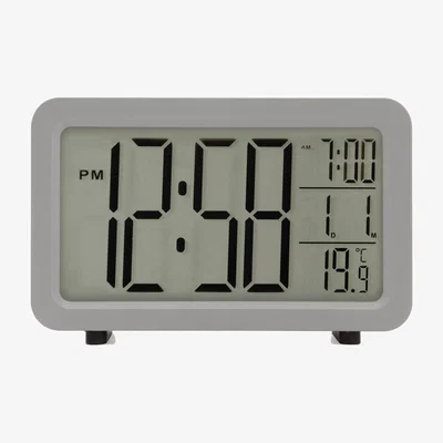 Dunelm Acctim Harley Digital Alarm Clock Pigeon Grey