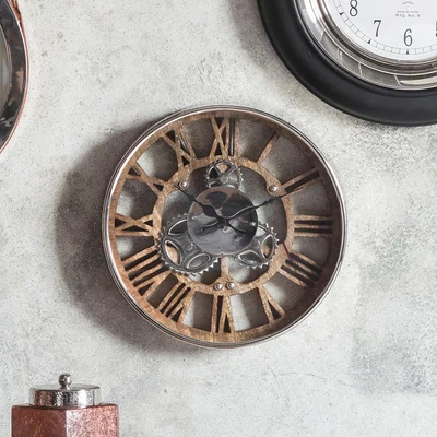 Dunelm Fairbank Polished Nickel Wall Clock Silver