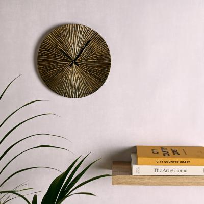 Dunelm Interval Textured Brass Metal Wall Clock