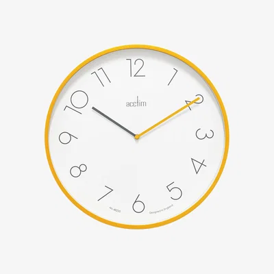Dunelm Acctim Kista Quartz Wall Clock Dijon Mustard