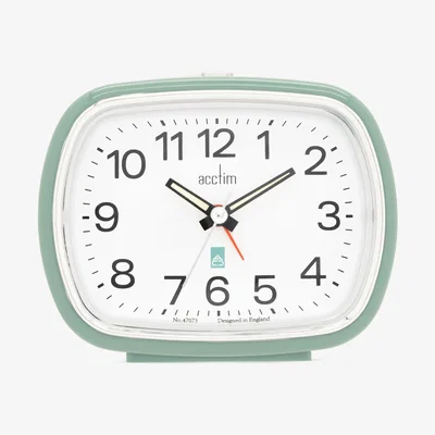Dunelm Acctim Camille Analogue Alarm Clock Mint (Green)