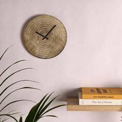 Dunelm Interval Patterned Gold Metal Wall Clock