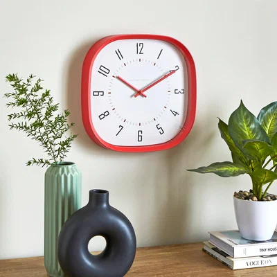 Dunelm Squoval Wall Clock Red