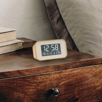 Dunelm Acctim Alta Silent Digital Alarm Clock Mustard (Yellow)