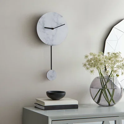 Dunelm Marble Pendulum Clock Grey