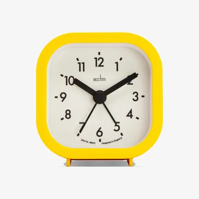 Dunelm Acctim Robyn Mini Bedside Alarm Clock Daisy Yellow