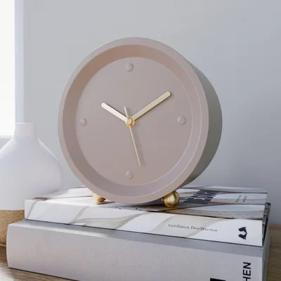 Dunelm Gold Alarm Clock Blush (Pink)