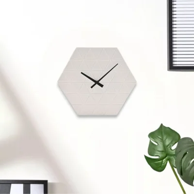 Dunelm Interval Triangle Embossed Porcelain Hexagon Wall Clock