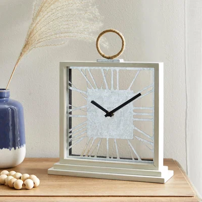 Dunelm Coastal Mantle Clock White