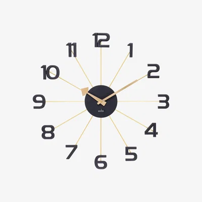 Dunelm Acctim Astraea Large Quartz Wall Clock Gold Black
