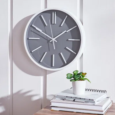 Dunelm Modern 35cm Wall Clock Grey Grey