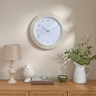 Dunelm Sandi Stone Effect Round Wall Clock