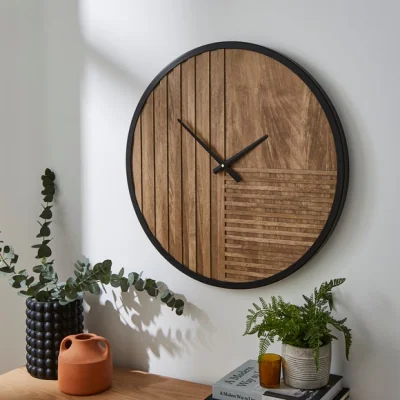 Dunelm Bryant Round Wooden Wall Clock