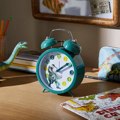 Dunelm Kid's Dino Tell The Time Alarm Clock Green
