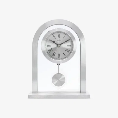 Dunelm Acctim Bathgate Pendulum Mantel Clock Silver