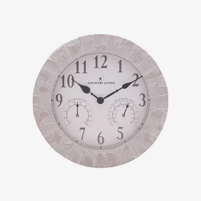 Dunelm Country Living Stone Effect Indoor Outdoor Wall Clock
