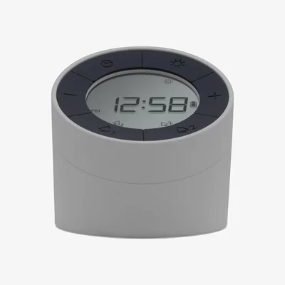 Dunelm Acctim Jowie Dual Digital Alarm Clock Grey