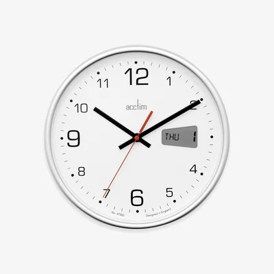 Dunelm Acctim Kalendar Silver Wall Clock Silver