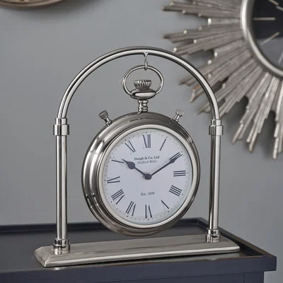 Dunelm Silver & Glass Pocket Watch Style Mantel Clock