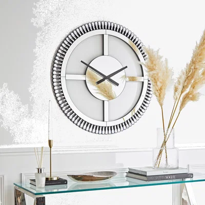 Dunelm Glam Gem Edge Skeleton Wall Clock Silver