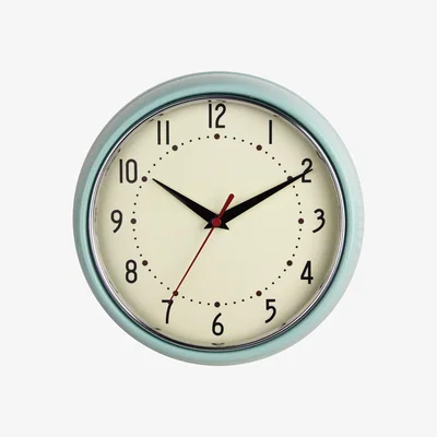 Dunelm Pretty Pastels 24cm Wall Clock Blue Duck Egg Blue