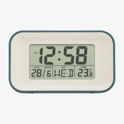 Dunelm Acctim Alta Retro Digital Alarm Clock Storm Blue