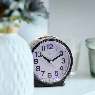 Dunelm Acctim Eden Non Ticking Analogue Alarm Clock
