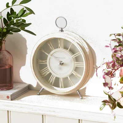 Dunelm Churchgate Cream Mantel Clock Cream