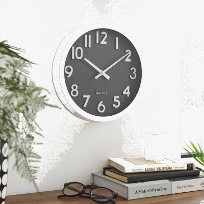 Dunelm 3D Numbers Wall Clock 25cm Black and white