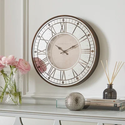 Dunelm Bates Mirrored Face Wall Clock Natural