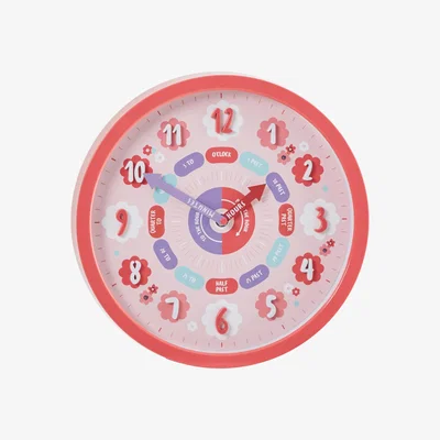 Dunelm Pink Tell The Time Clock Pink