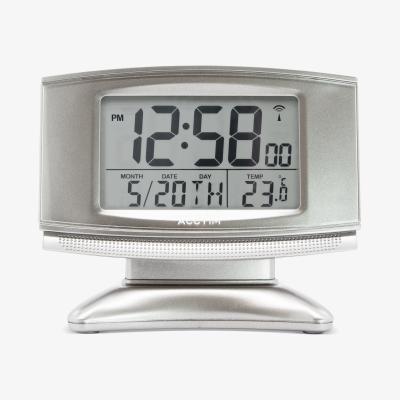 Dunelm Acctim Cuba Silent Digital Alarm Clock Silver