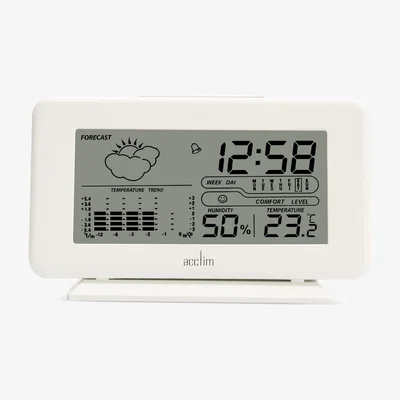 Dunelm Acctim Vega Weather Station Alarm Clock White