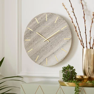 Dunelm Morchana Marble Wall Clock Light Grey