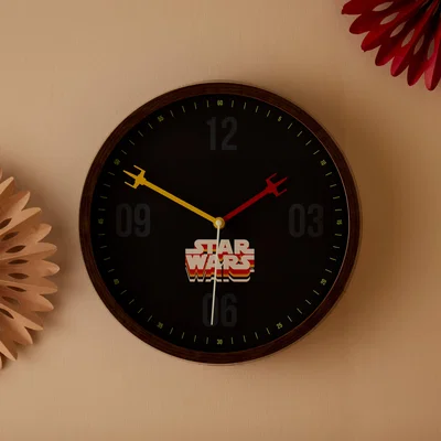 Dunelm Star Wars Clock Dark Wood (Brown)