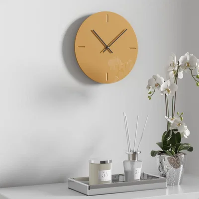 Dunelm Glass Copper Engraved 30cm Clock Copper