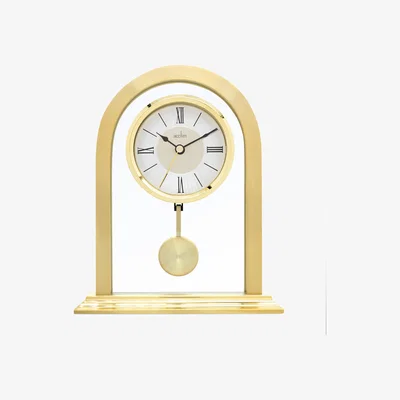 Dunelm Acctim Colney Pendulum Quartz Mantel Clock Gold