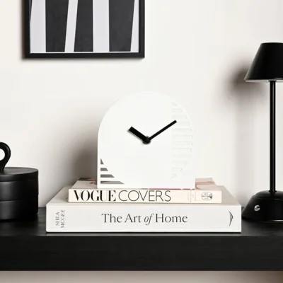 Dunelm Interval Arched Cut Out Steel Desk Clock