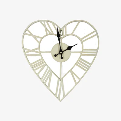 Dunelm Hometime Metal Heart Shape Wall Clock