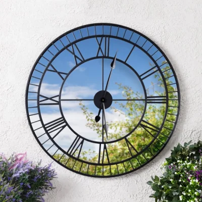 Dunelm Charles Bentley Windermere Indoor Outdoor Mirrored Skeleton Wall Clock