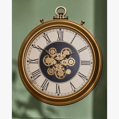 Dibor Vintage Brass Effect Mechanical Wall Clock