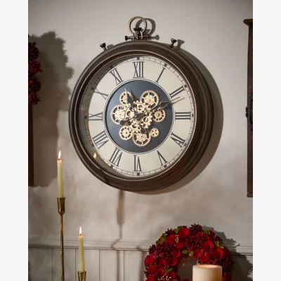 Dibor Antique Brass Mechanical Wall Clock