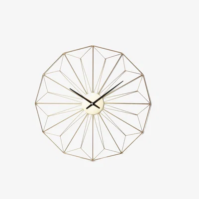 Furniture Village Rosa Large Gold Metal Wall Clock