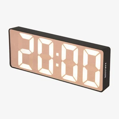 Graham & Green Graham and Green Black Mirror LED Alarm Clock