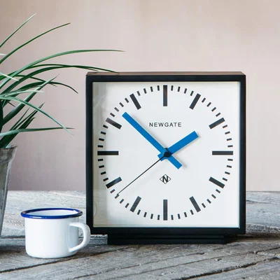 Graham & Green Graham and Green Blue Square Mantel Clock