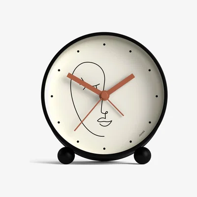 Habitat Jones Clocks Olivia Abstract Face Alarm Clock - Matte Black