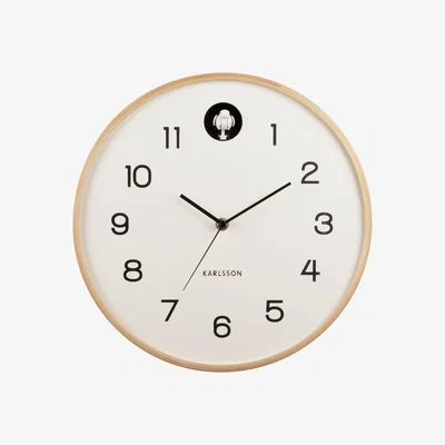 Habitat Karlsson Natural Cuckoo Analogue Wall Clock - Birch White