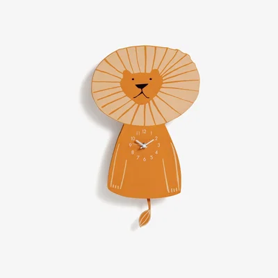 Habitat Habitat Kids Lion Faced Wall Clock - Orange